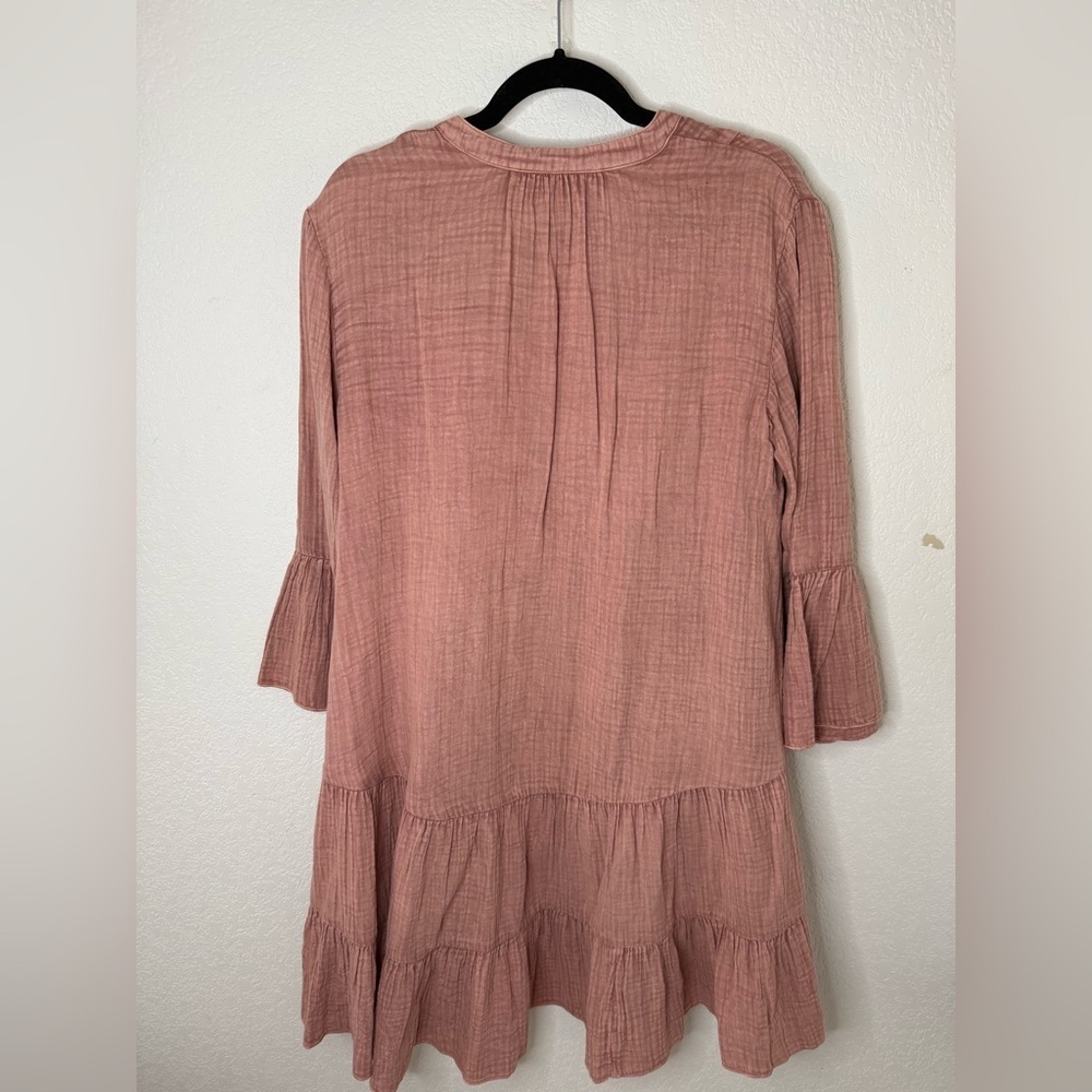 Faherty Dusty Rose Button-Up Tunic - Picture 2 of 3